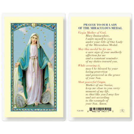 Our Lady of the Miraculous Medal Laminated Holy Card - 25 Pack
