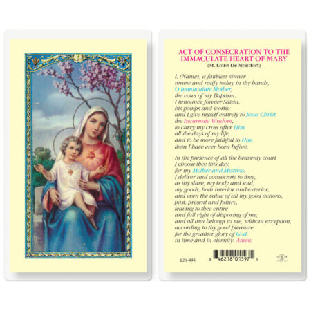 Consecration to the Immaculate Heart of Mary Laminated Holy Card - 25 Pack