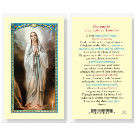 Our Lady of Lourdes Novena Laminated Holy Card - 25 Pack