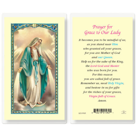 Prayer or Grace Laminated Holy Card - 25 Pack