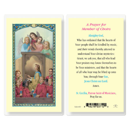 Prayer for Church Choir Laminated Holy Card - 25 Pack