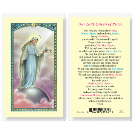 Our Lady Queen of Peace Laminated Holy Card - 25 Pack