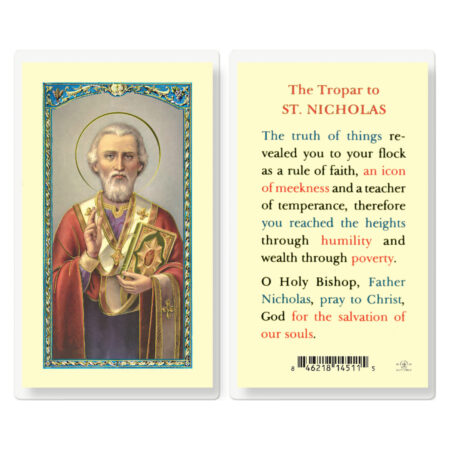 Saint Nicholas Laminated Holy Card - 25 Pack