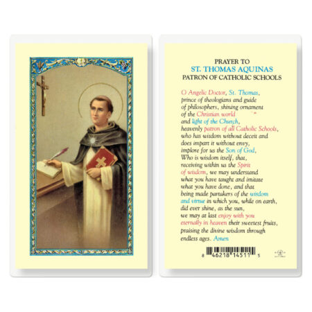 Saint Thomas Aquinas Laminated Holy Card - 25 Pack