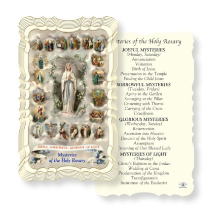 Mysteries of the Rosary Holy Card - 50 Pack