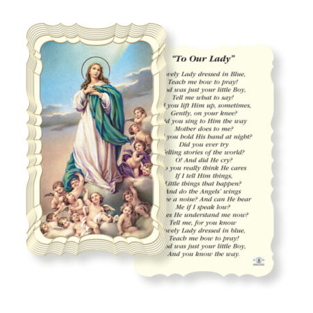 Lovely Lady Dressed in Blue Holy Card - 50 Pack