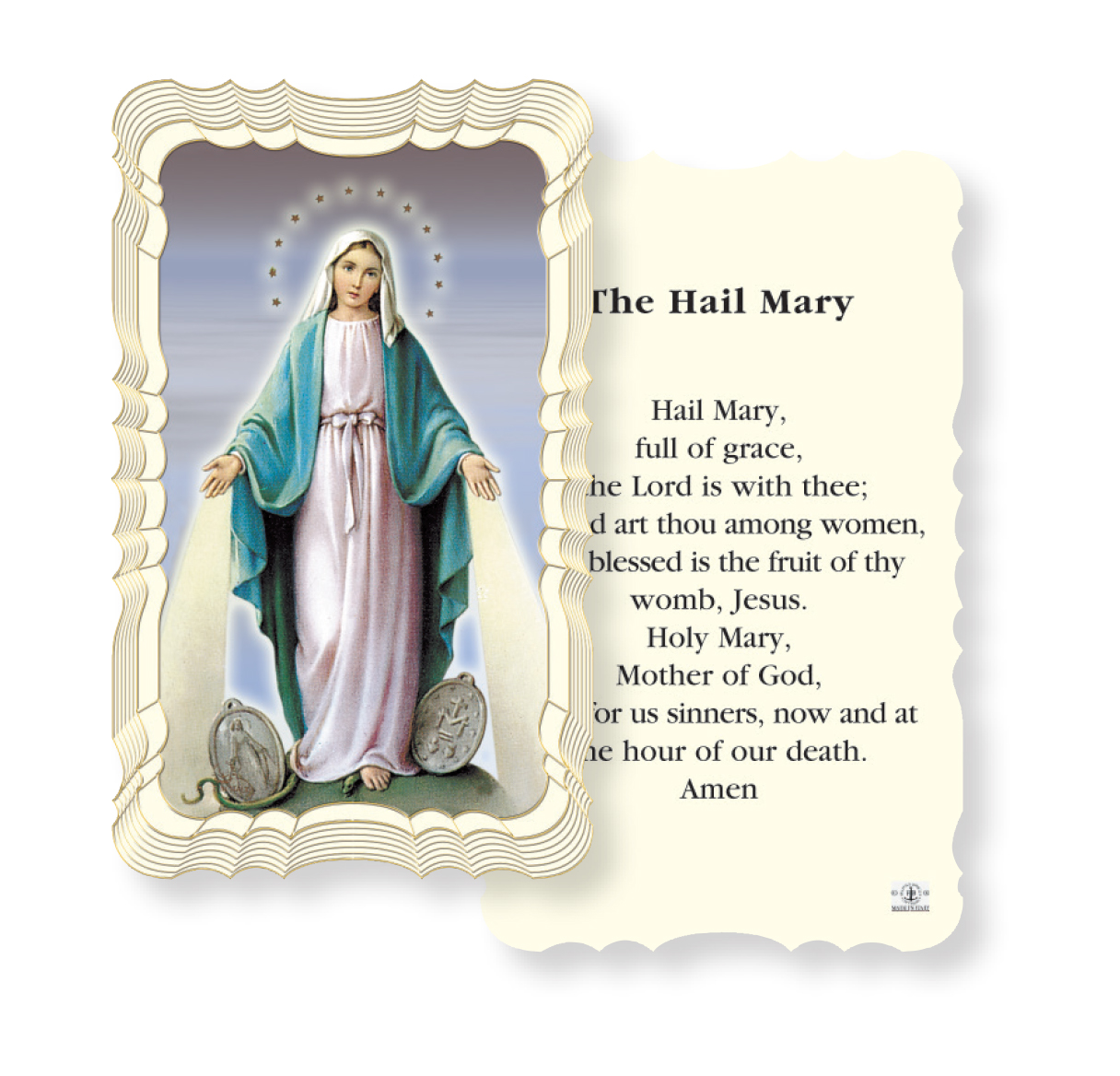 Hail Mary Catholic Holy Card
