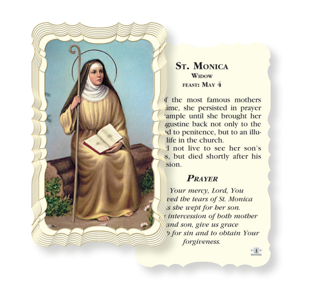 Saint Monica Holy Card - 50 Pack - Buy Religious Catholic Store