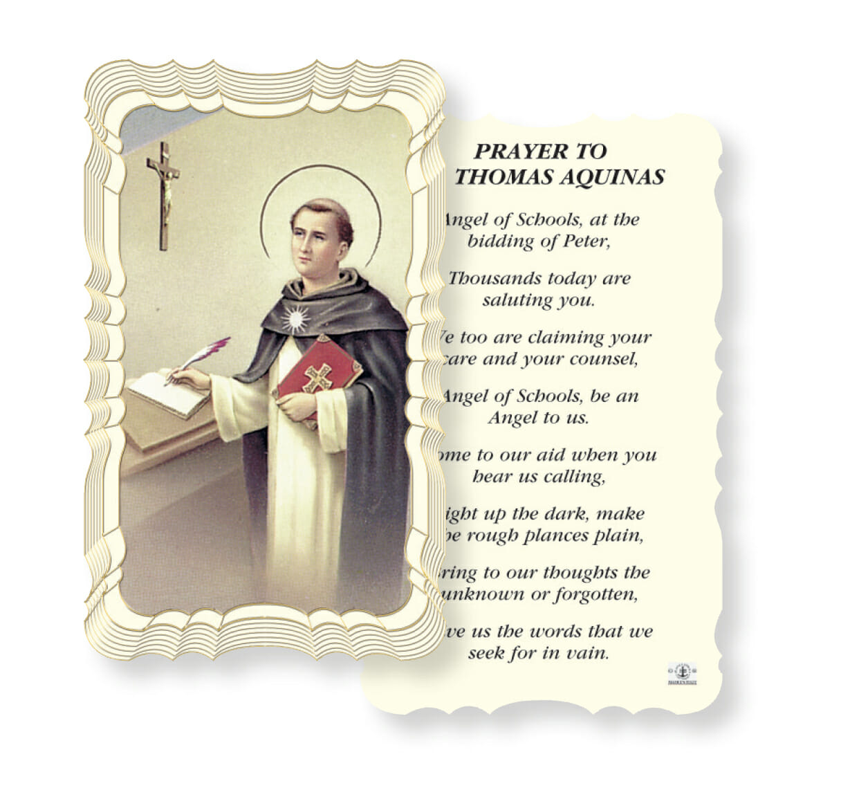 Saint Thomas Aquinas Holy Card - 50 Pack - Buy Religious Catholic Store