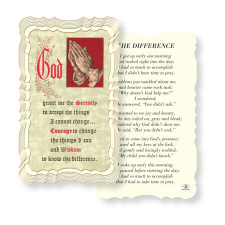 The Difference/Serenity Prayer Holy Card - 50 Pack