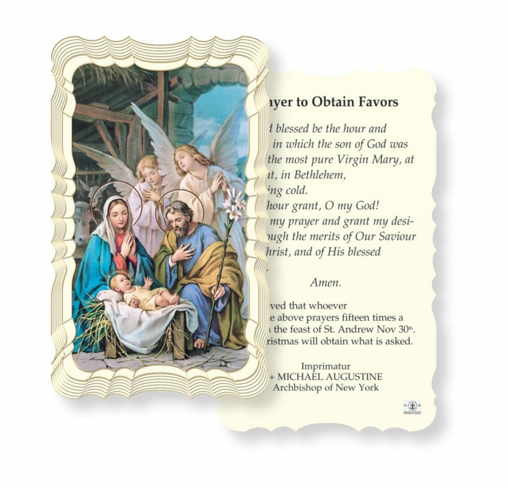 Christmas Prayer To Obtain Favors Holy Card - 50 Pack - Buy Religious 