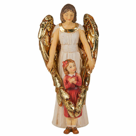 Guardian Angel with Girl Resin Statue
