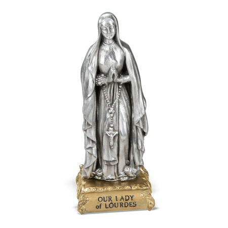Our Lady of Lourdes Pewter Statue