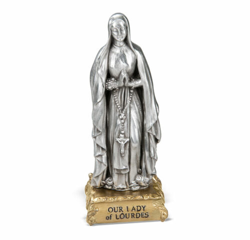 Our Lady of Lourdes Pewter Statue