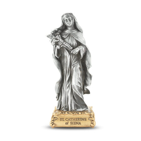 St. Catherine of Sienna Pewter Statue
