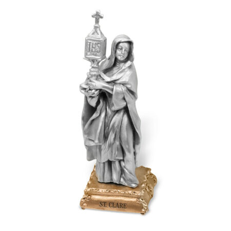 St. Clare of Assisi Pewter Statue