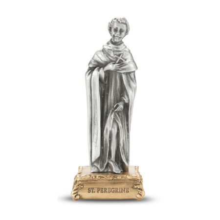 St. Peregrine Pewter Statue
