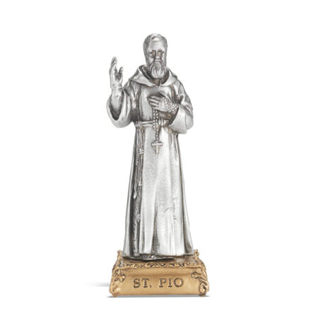 St. Padre Pio Pewter Statue