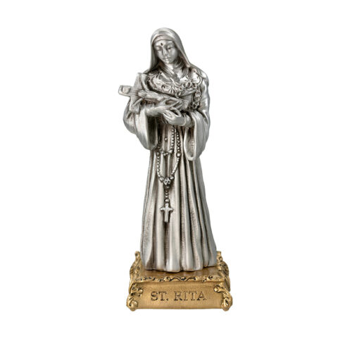 St. Rita of Cascia Pewter Statue