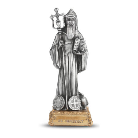 St. Benedict the Abbott Pewter Statue