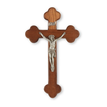 Walnut "Latin Style" Wall Crucifix, 10"