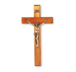 Natural Cherry Wood Wall Crucifix, 12"