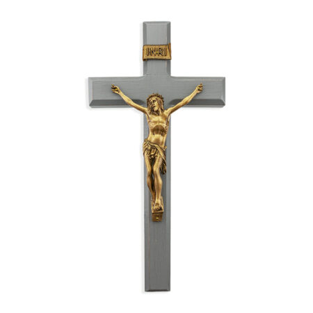 Camtry Gray Wood Wall Crucifix, 12"
