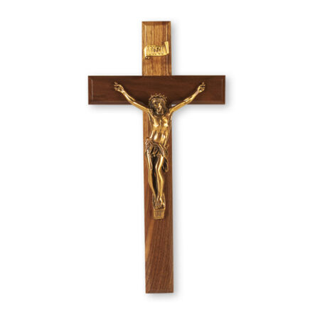 Genuine Walnut Wall Crucifix, 12"