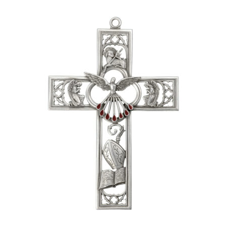 Pewter "Cathedral Touch" Confirmation  Cross, 6"