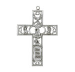 Pewter Praying Girl Cross, 6"
