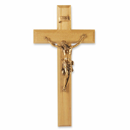 Oak Wood Wall Crucifix, 11"