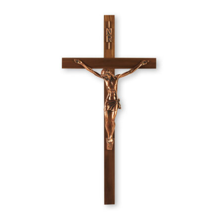 Genuine Walnut Wall Crucifix, 12"