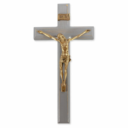Camtry Gray Wood Wall Crucifix, 12"