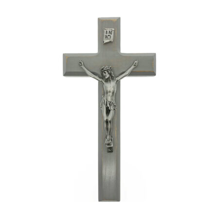 Camtry Gray Wood Wall Crucifix, 10"