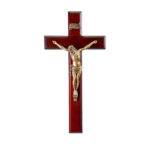 Dark Cherry Wood Wall Crucifix, 11"