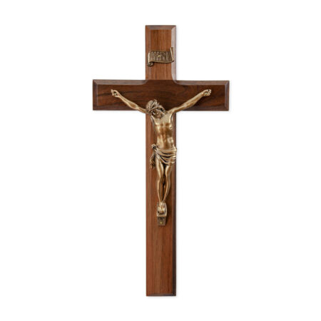 Genuine Walnut Wood Wall Crucifix, 11