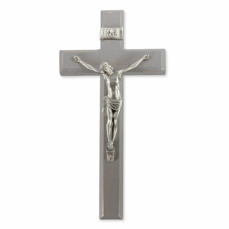Camtry Gray Wood Wall Crucifix, 11"