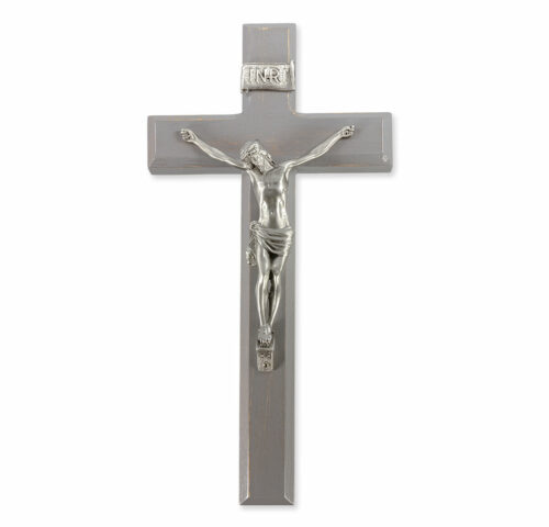 Camtry Gray Wood Wall Crucifix, 11"