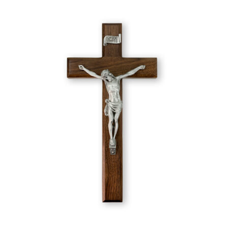 Genuine Walnut Wall Crucifix, 11"