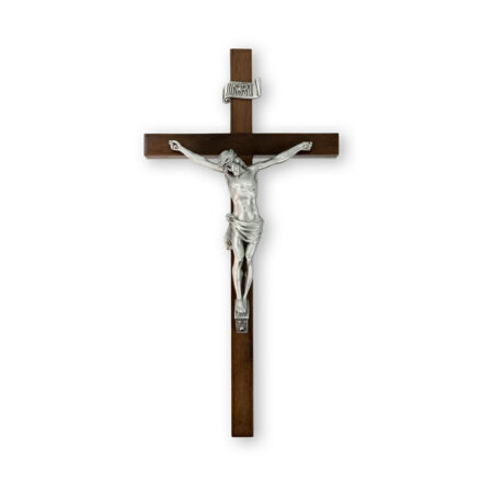 Genuine Walnut Wall Crucifix, 11"