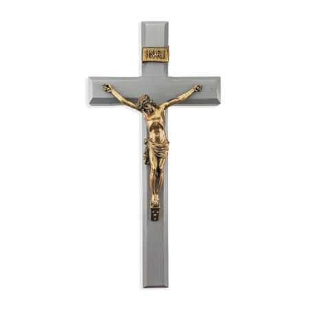 Camtry Gray Wood Wall Crucifix, 12"