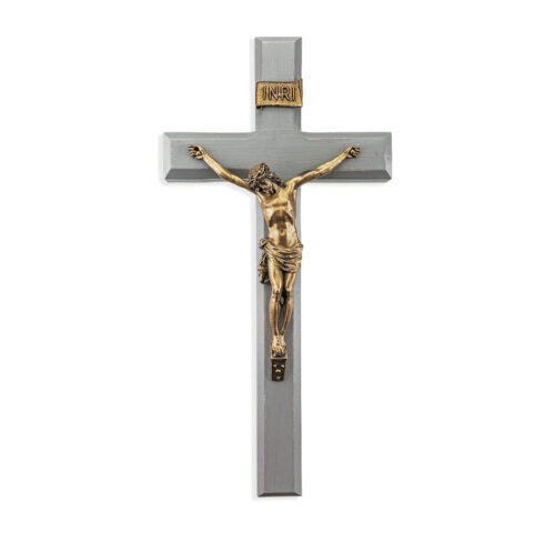 Camtry Gray Wood Wall Crucifix, 12"