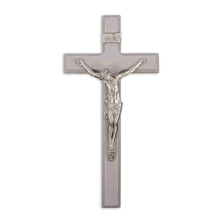 Camtry Gray Wood Wall Crucifix, 12"