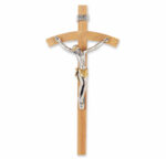 Oak Wood Wall Crucifix, 8"