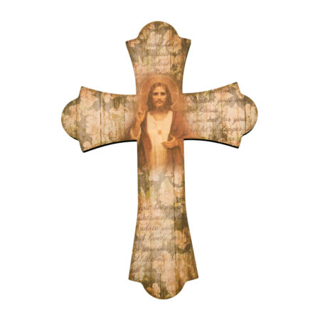 Sacred Heart of Jesus Wood Cross, 10"