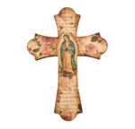 Our Lady of Guadalupe Wood Cross, 10"
