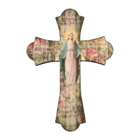 Our Lady of Grace Wood Cross, 10"