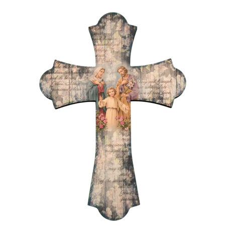 Holy Family Wood Cross, 10"