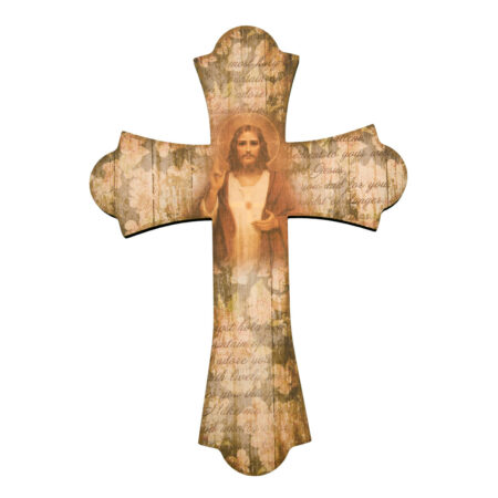 Sacred Heart of Jesus Wood Cross, 12"
