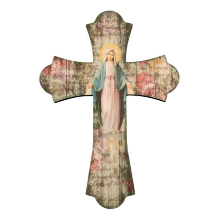Our Lady of Grace Wood Cross, 12"